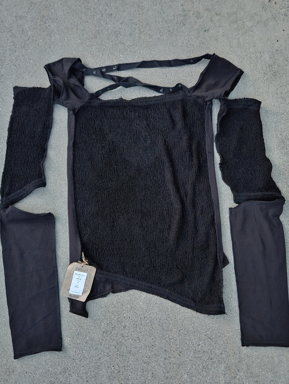 NWT Psylo Unique Gila Gothic Asymmetrical Cotton Soft Mesh Layered Top Sexy S/M - Picture 4 of 11